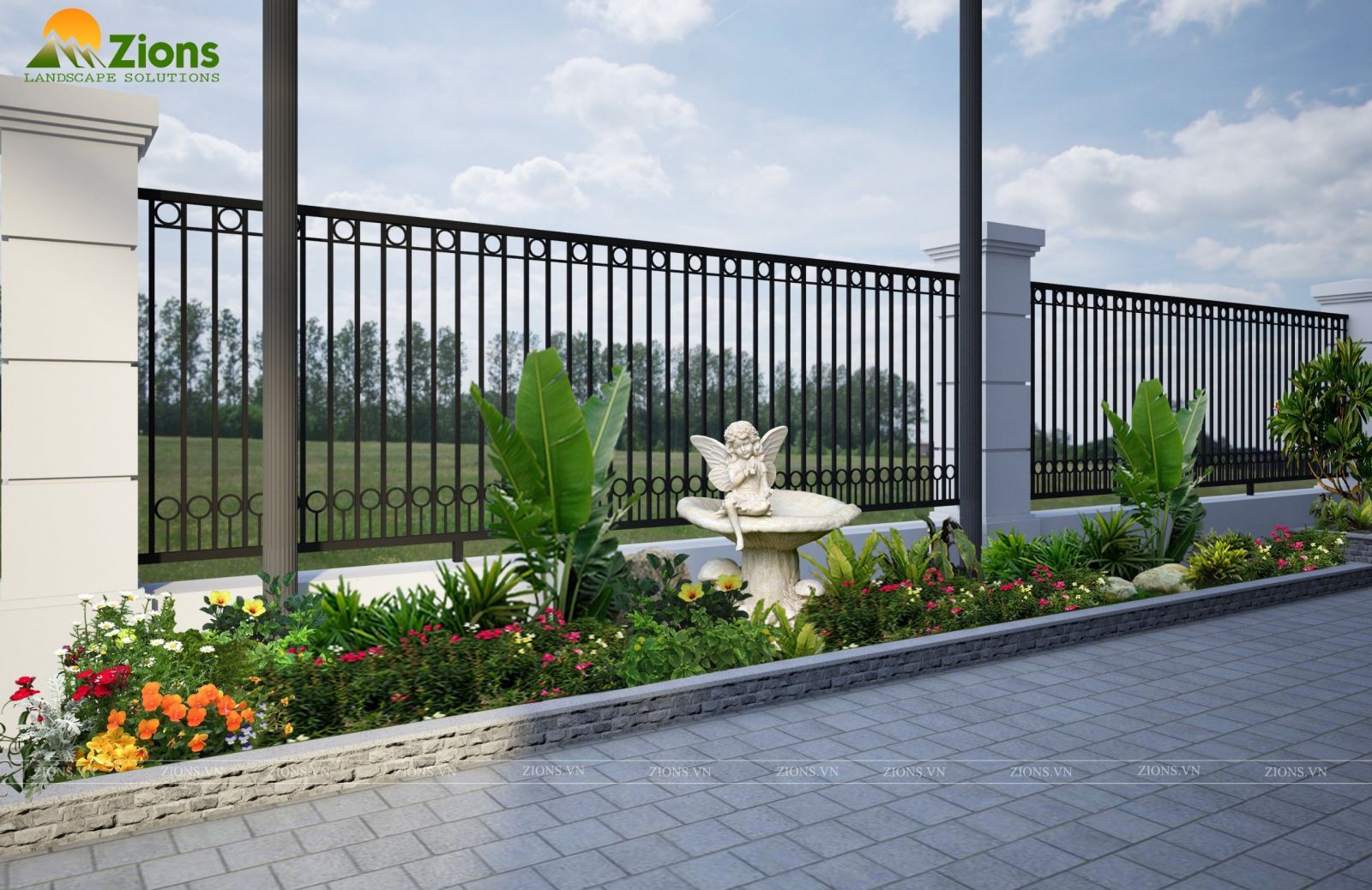 Thiết kế thi công sân vườn biệt thự Vinhomes Green Bay - Zion's